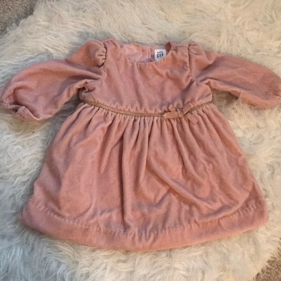 Blush Velvet Baby Gap Dress 3-6mo. Like New. - Picture 1 of 4